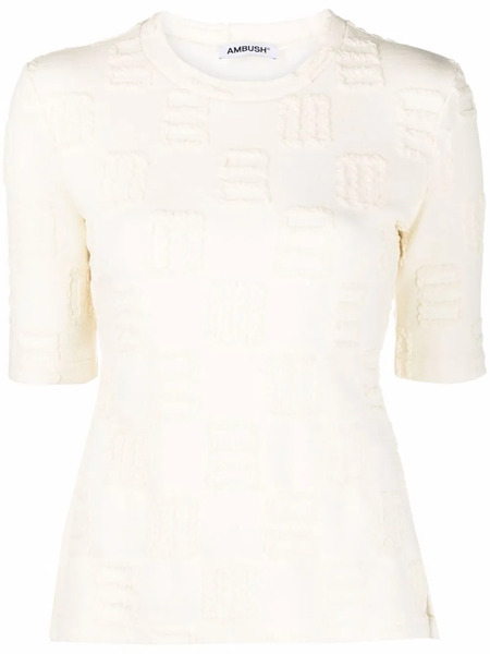  Ambush Monogram-pattern T-shirt - Neutrals 