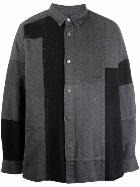  Ambush Patchwork Denim Shirt - Black 