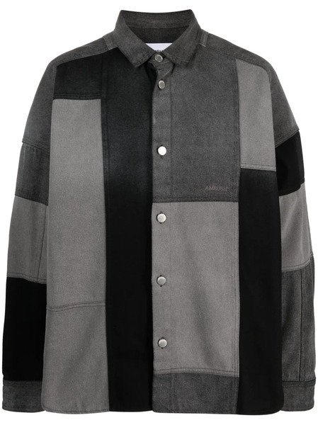  Ambush Patchwork Denim Shirt - Black 