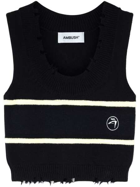  Ambush Raw-cut Knitted Top - Black 