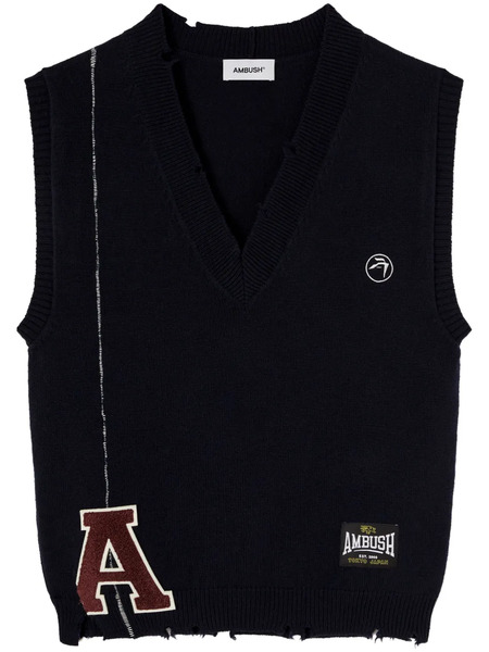  Ambush Raw-cut Knitted Vest - Blue 