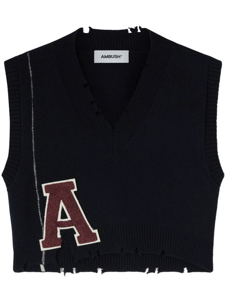  Ambush Raw-cut Knitted Vest - Blue 