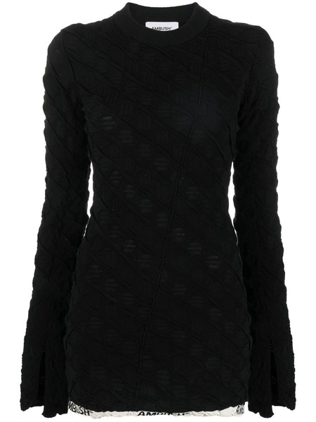 Ambush Textured Logo-hem Knit Jumper - Black 