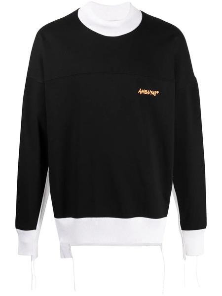  Ambush Two-tone Logo-print Sweatshirt - Black 