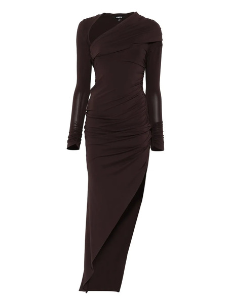  Amen Draped Asymmetrical Dress - Brown 