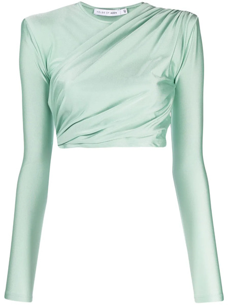  Amen Draped-detail Cropped Top - Green 