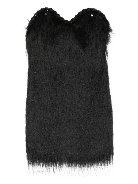  Amen Fringed Mini Dress - Black 