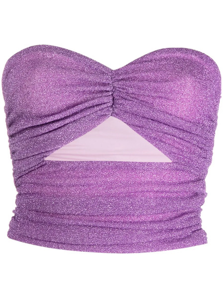  Amen Lurex Cropped Top - Purple 