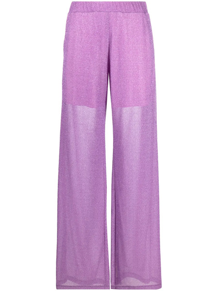 Amen Metallic Wide-leg Trousers - Purple 
