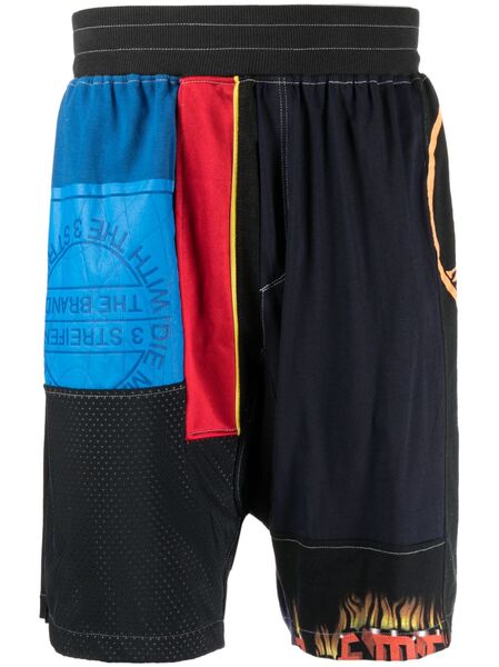  Amen Patchwork-design Track Shorts - Multicolour 