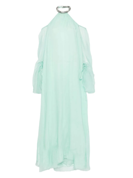  Amen Silk Chiffon Maxi Dress - Green 