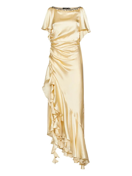  Amen Silk-satin Dress - Yellow 