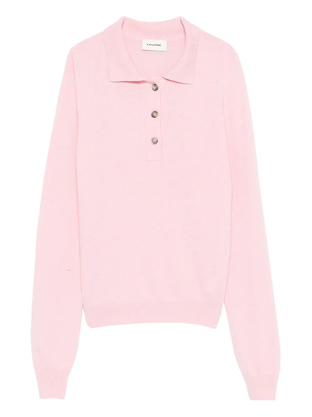  A.m.g. Buttoned Polo Top - Pink 