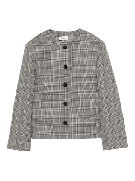  A.m.g. Check-pattern Button-fastening Jacket - Grey 
