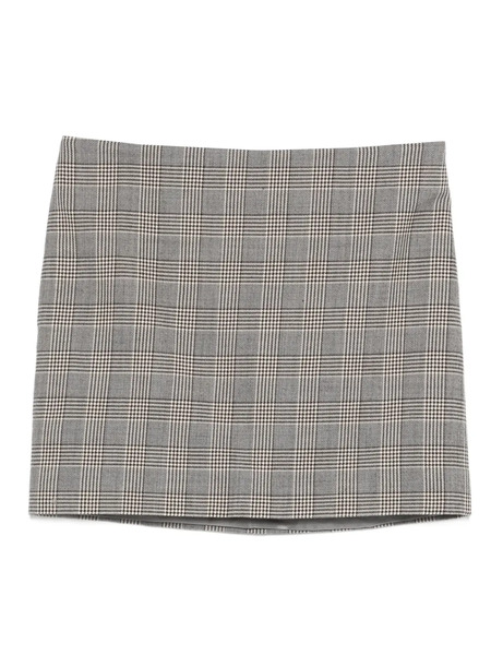  A.m.g. Checked-pattern Mini Skirt - Grey 