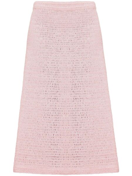  A.m.g. Linen Knitted Skirt - Pink 