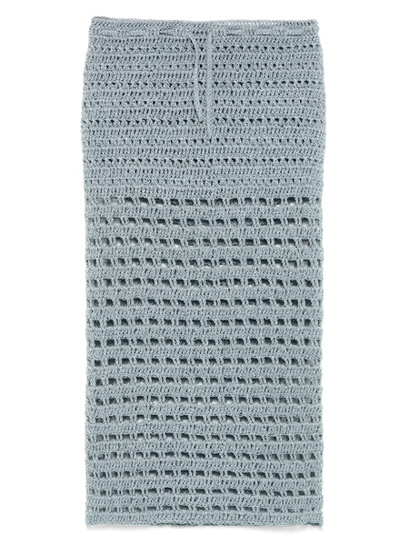  A.m.g. Open-knit Midi Skirt - Blue 