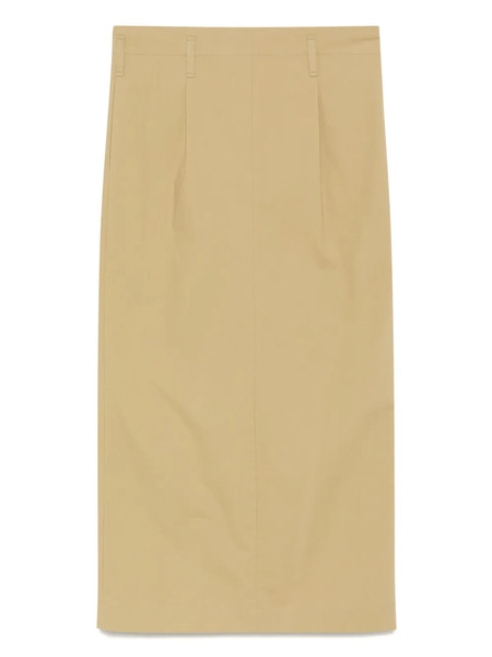  A.m.g. Pleat-detailed Midi Skirt - Brown 