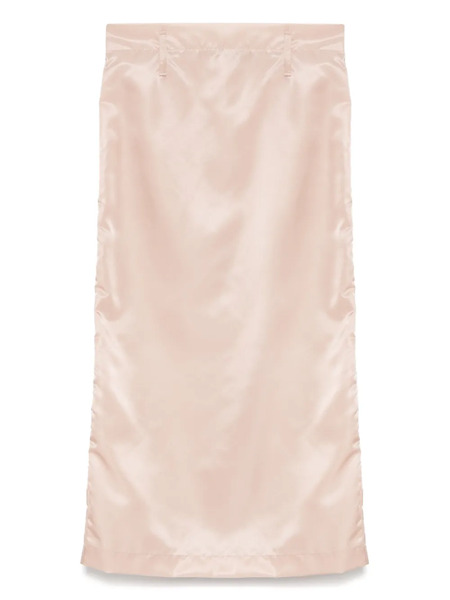  A.m.g. Rear-slit Midi Skirt - Pink 