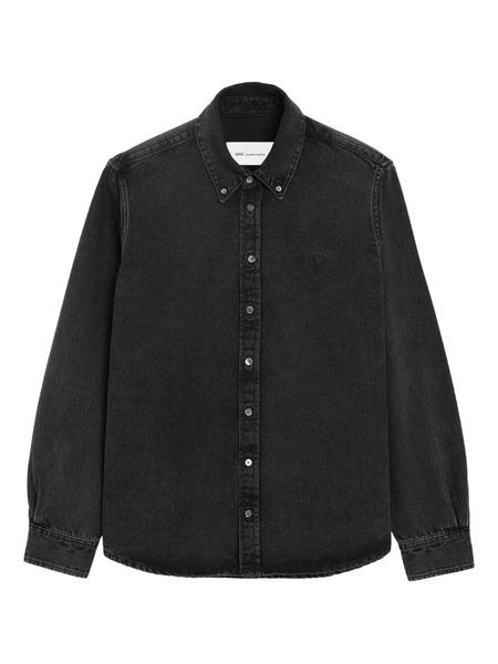  Ami Paris Ami De Coeur Button-down Shirt - Grey 