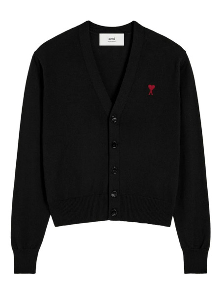  Ami Paris Ami De Coeur Cardigan - Black 