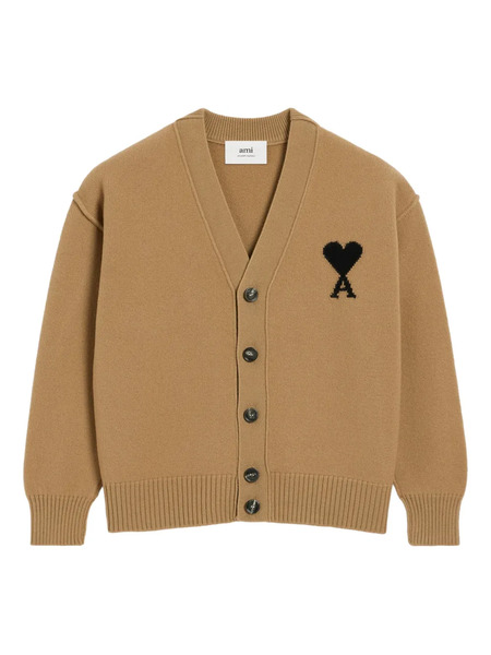  Ami Paris Ami De Coeur Cardigan - Brown 