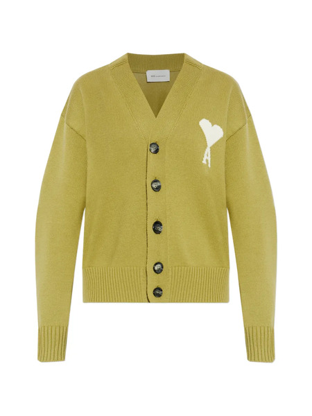  Ami Paris Ami De Coeur Cardigan - Green 