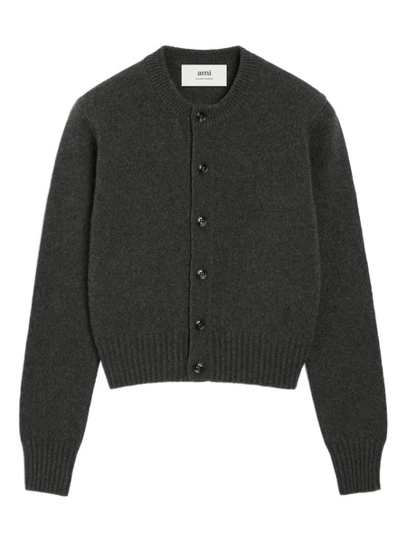  Ami Paris Ami De Coeur Cardigan - Grey 