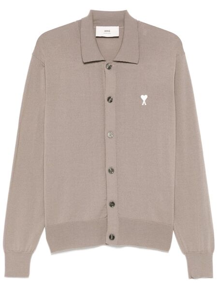  Ami Paris Ami De Coeur Cardigan - Neutrals 