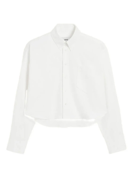  Ami Paris Ami De Coeur Cropped Shirt - White 