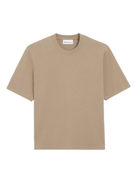  Ami Paris Ami De Coeur Embossed T-shirt - Neutrals 