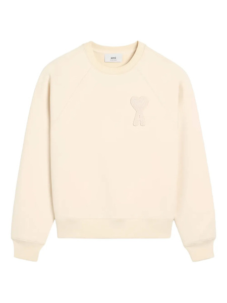  Ami Paris Ami De Coeur Embroidered Sweatshirt - Neutrals 