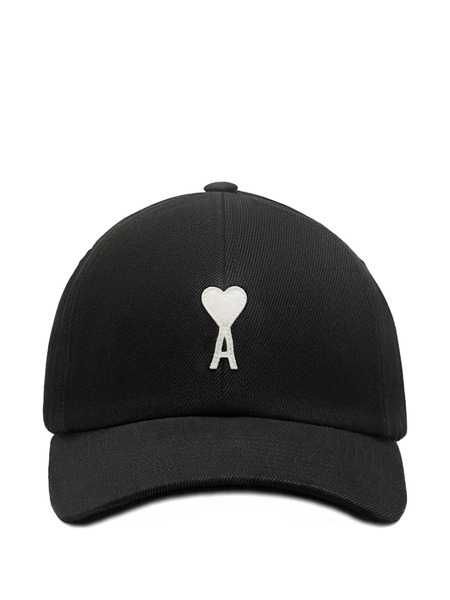 Ami Paris Ami De Coeur Logo-patch Cap - Black 
