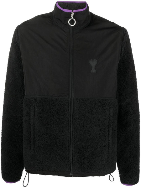  Ami Paris Ami De Coeur Panelled Jacket - Black 
