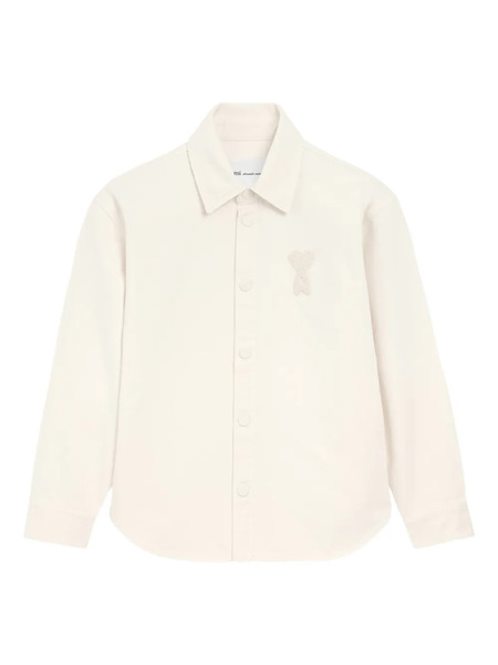  Ami Paris Ami De Coeur Patch Overshirt - Neutrals 