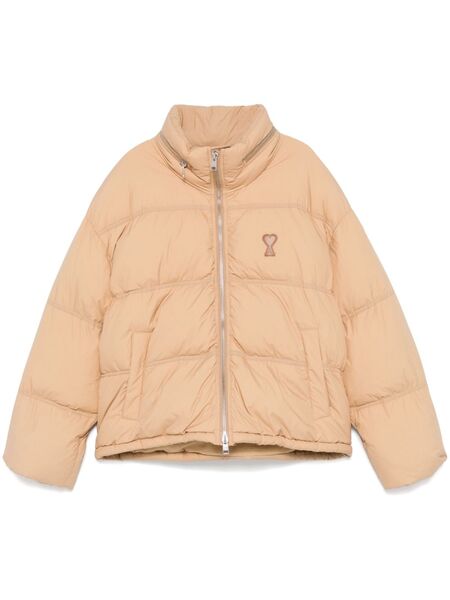  Ami Paris Ami De Coeur Puffer Jacket - Brown 