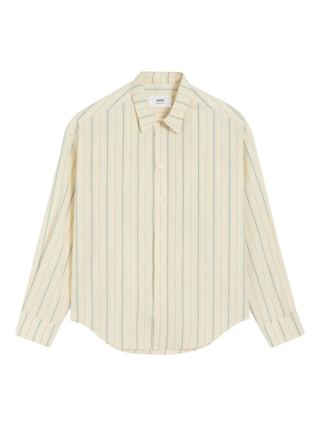  Ami Paris Ami De Coeur Striped Shirt - Neutrals 