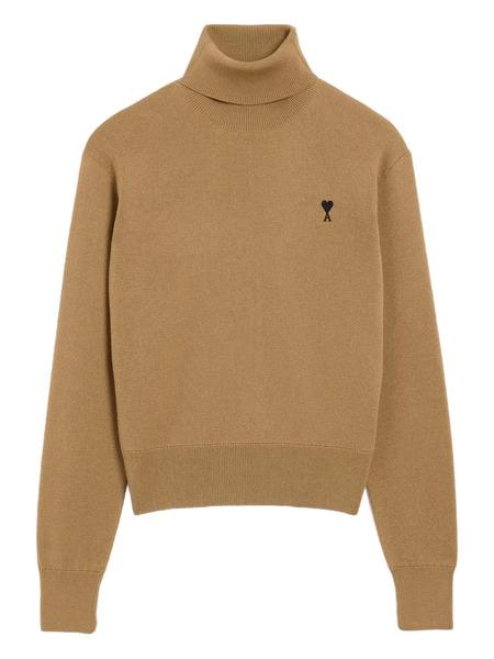  Ami Paris Ami De Coeur Turtleneck Sweater - Brown 