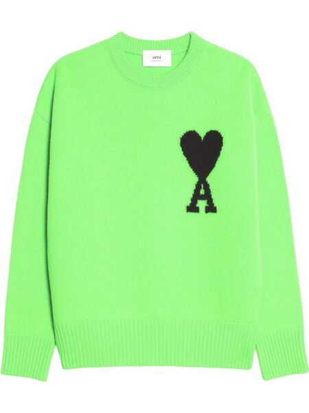  Ami Paris Ami De Coeur Wool Jumper - Green 