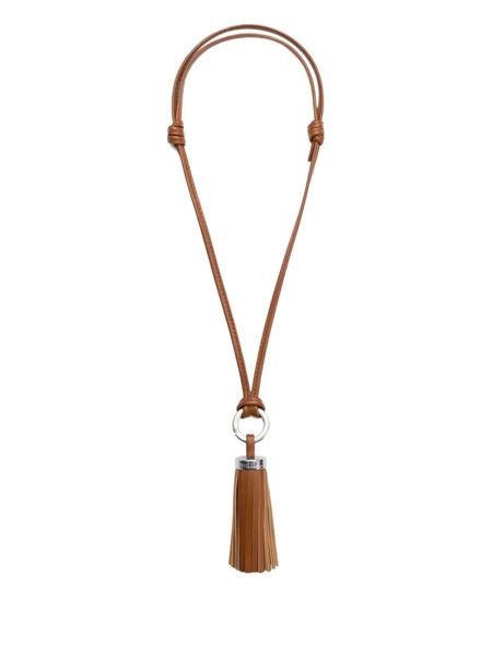  Ami Paris Ami Pompom Leather Keyring - Brown 
