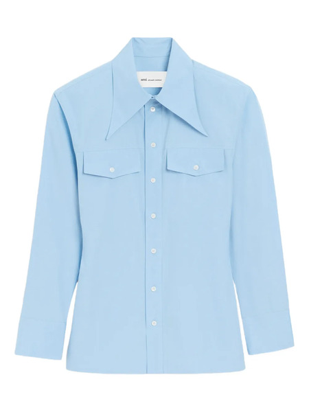  Ami Paris Balloon Sleeve Pocket Shirt - Blue 
