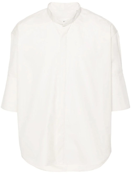  Ami Paris Band-collar Cotton Shirt - Neutrals 