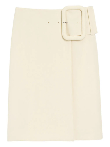 Ami Paris Buckle Belted Midi Skirt - Neutrals 