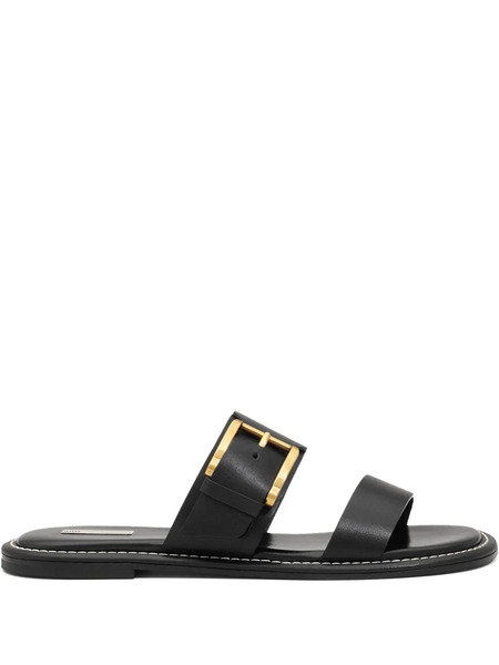  Ami Paris Buckle Leather Sandals - Black 