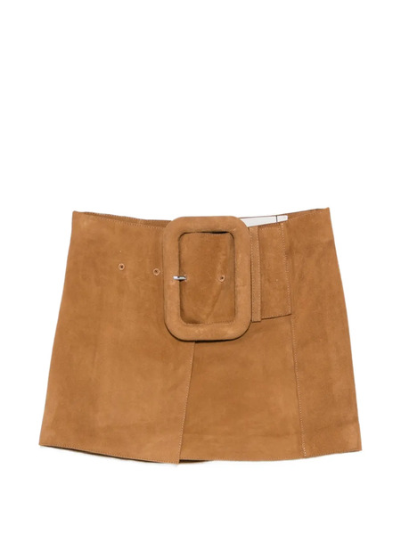  Ami Paris Buckled A-line Mini Skirt - Brown 