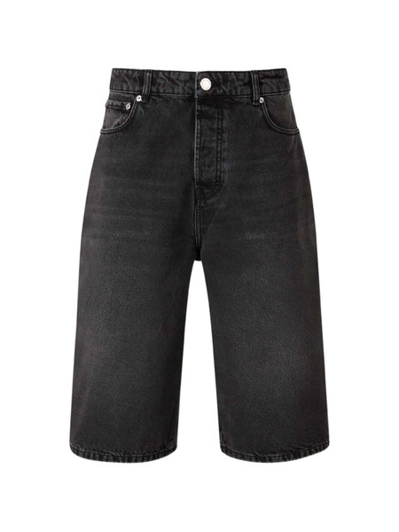  Ami Paris Button Fly Denim Shorts - Black 