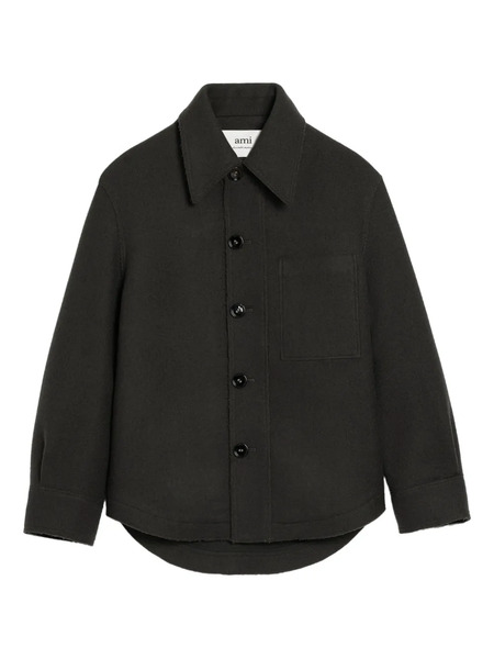  Ami Paris Button-up Wool Jacket - Black 