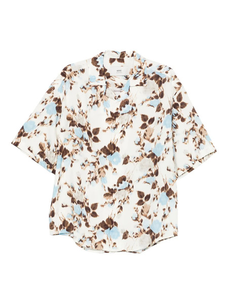  Ami Paris Camp-collar Floral Shirt - Neutrals 