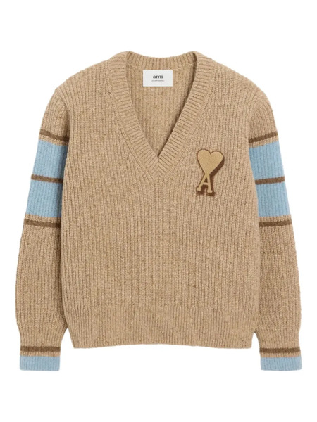  Ami Paris College Wool Sweater - Neutrals 