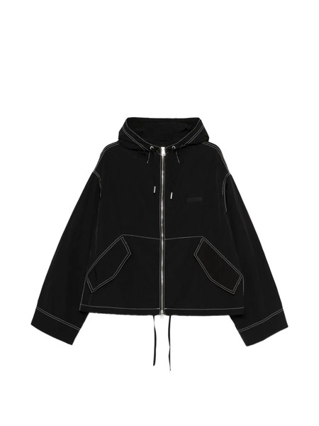  Ami Paris Contrast-stitching Hooded Jacket - Black 